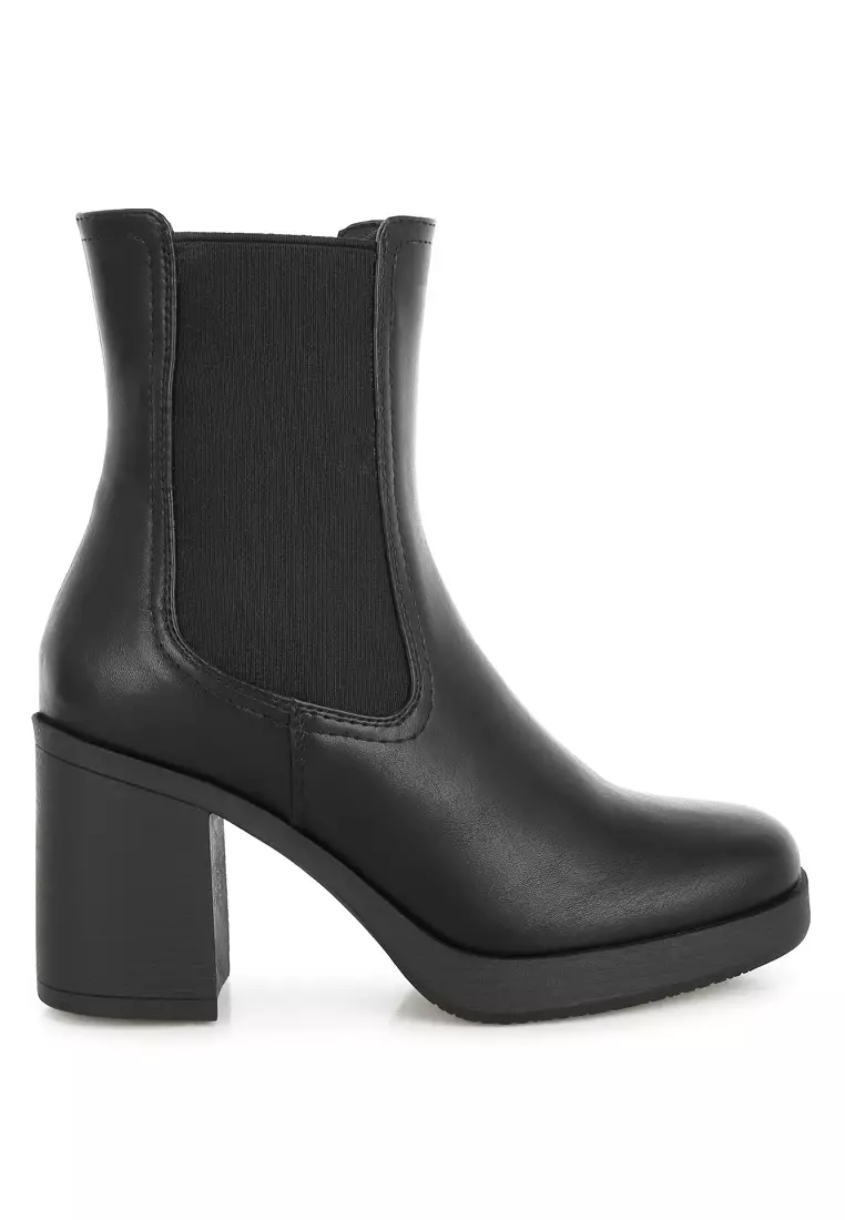 58% OFF London Rag Faux Leather Chelsea Boots In Black