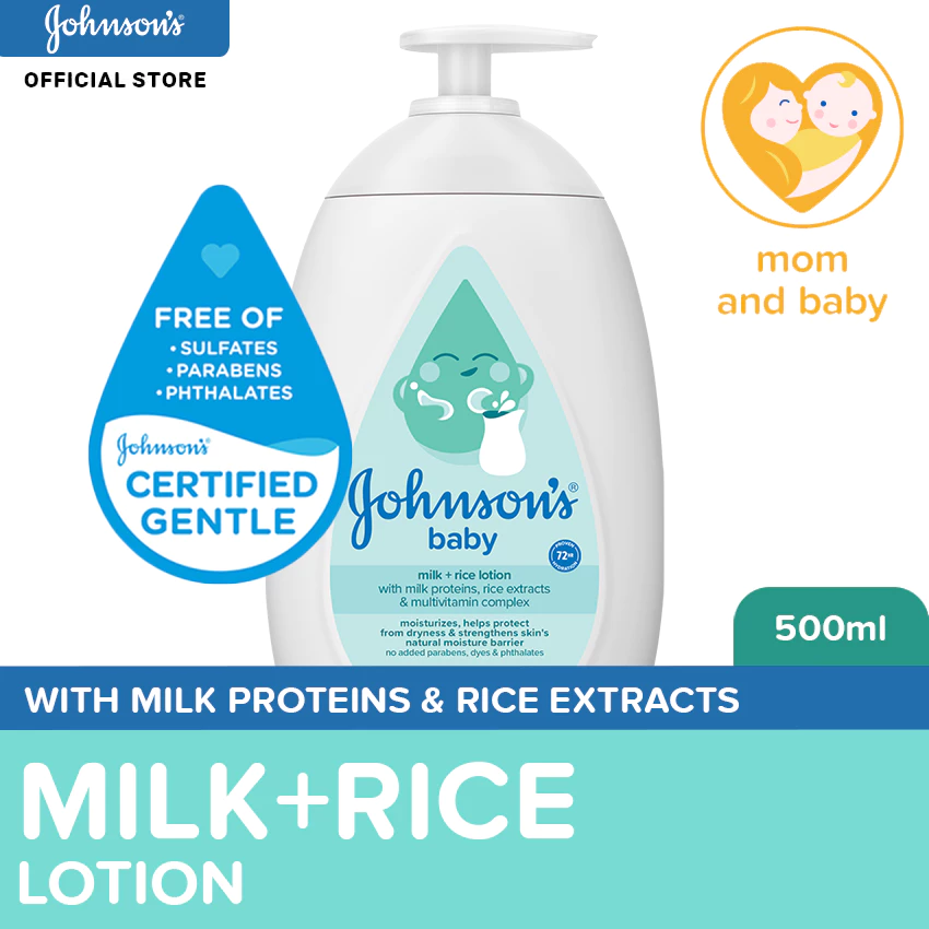 5% OFF Johnson's Milk+Rice Lotion 500ml: baby milk lotion, best baby lotion for baby