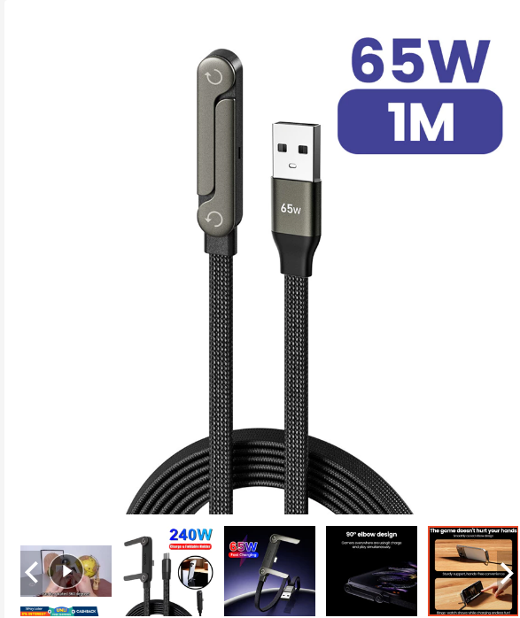 50% OFF Elough 2-in-1 USB Type C Fast Charging Cable Foldable Bracket Data Cable USB C Phone Stand Charge Wire