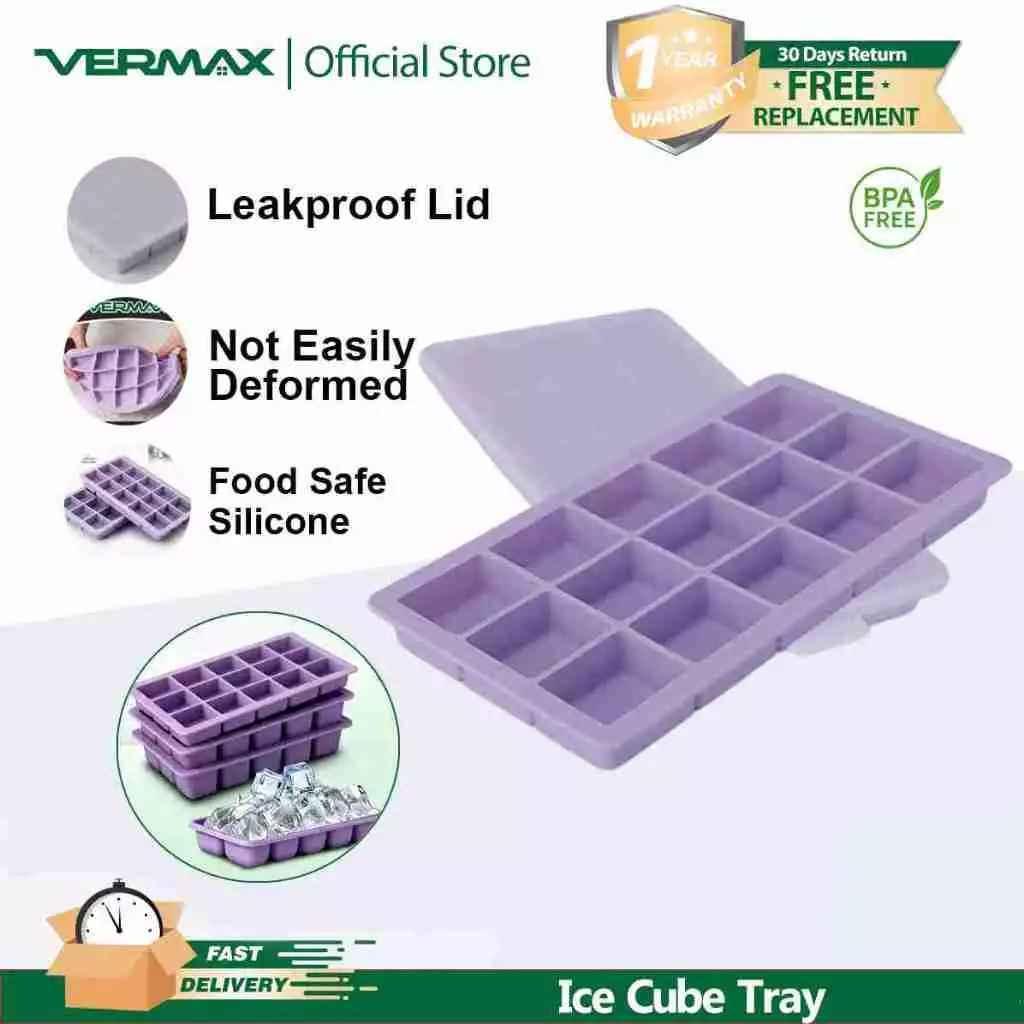 50% OFF Vermax Ice Cube Food Grade Silicone BPA Free Easy Release With Lid Food for Whiskey Drinks Coffee
