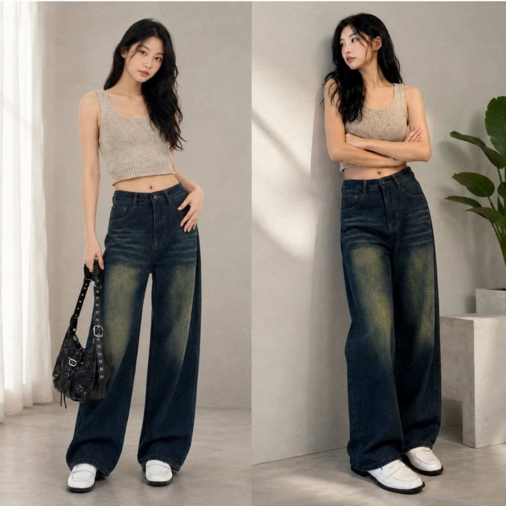 79% OFF New Women's Wide Leg Women New Style Loose High Waist