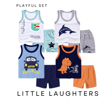 46% OFF Little Laughters Boys Shirt Suits Baby Terno Clothes 0-5 Years Child Print Shirt + Shorts Two Sets for Kids