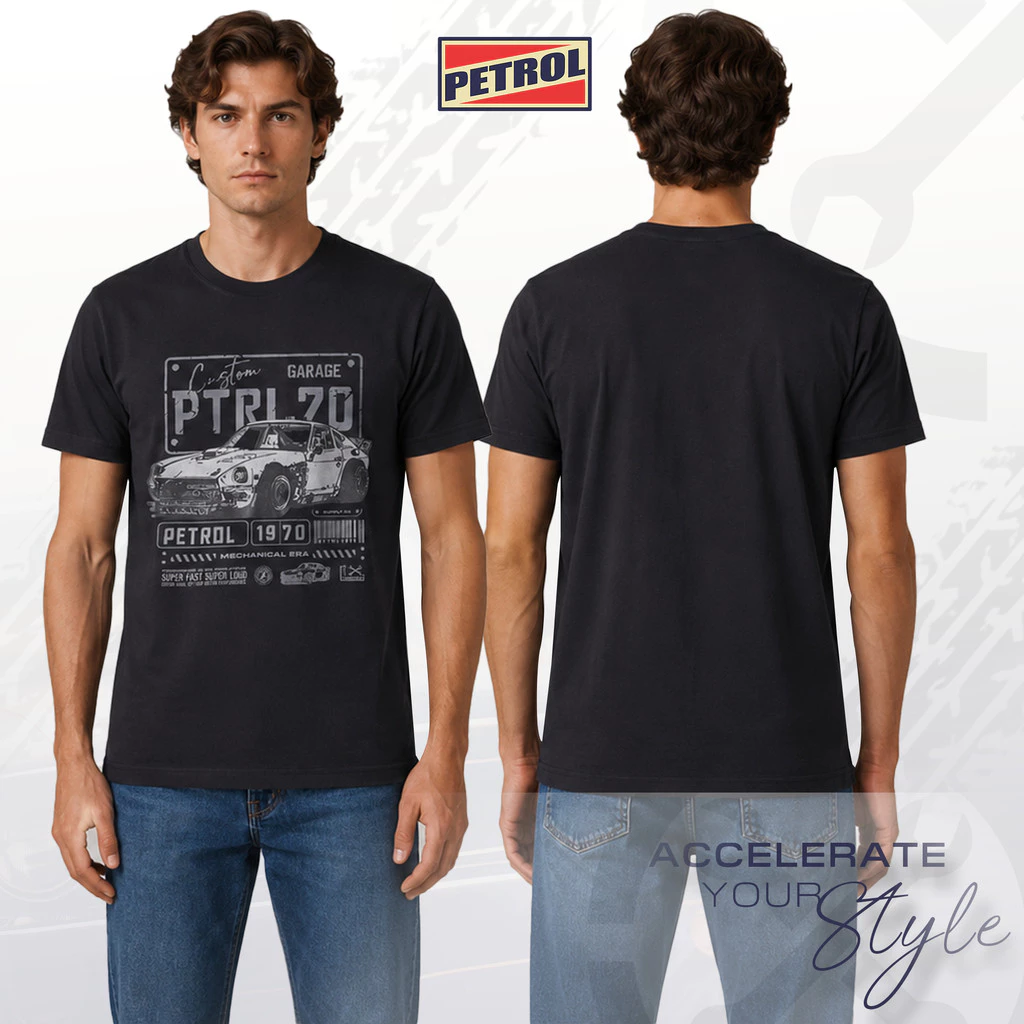 50% OFF Petrol Men's Basic Tees Slim Fitting 207961-U (Black)