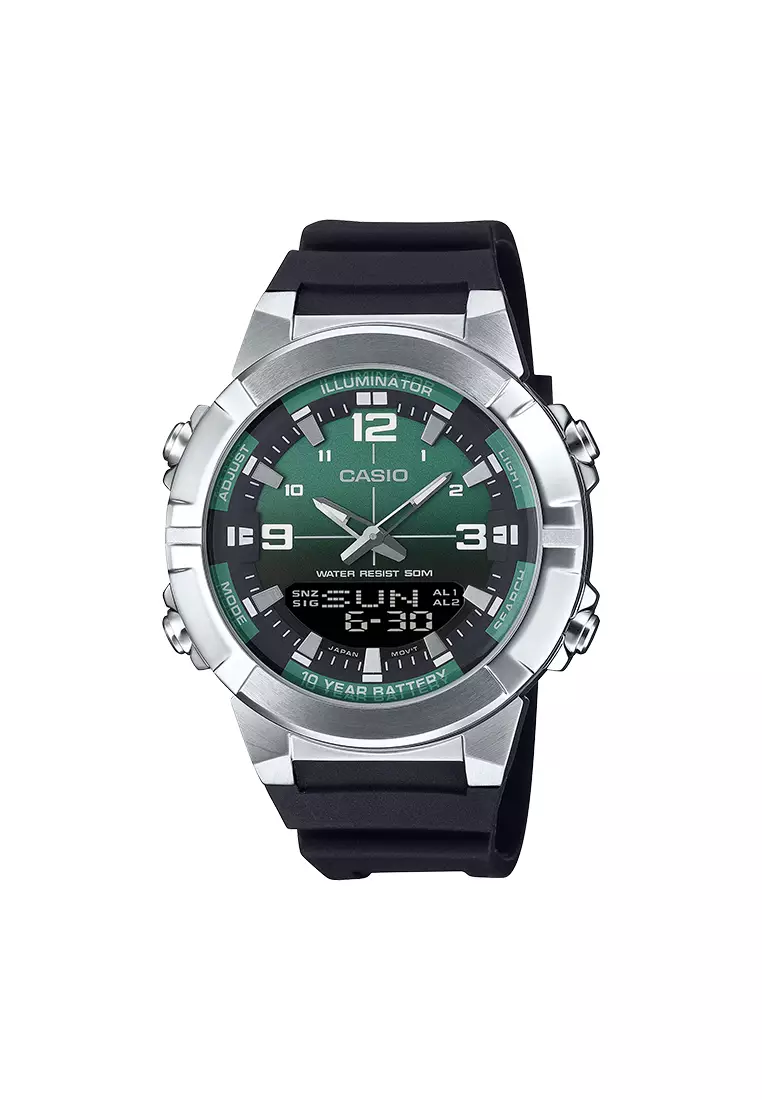 57% OFF Casio Black Resin Strap Analog-Digital Watch GNY-AMW-870A-3AVDF