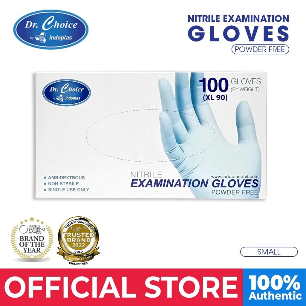 84% OFF Indoplas Dr. Choice Nitrile Examination Gloves Box of 100 (Small) - 1 Box