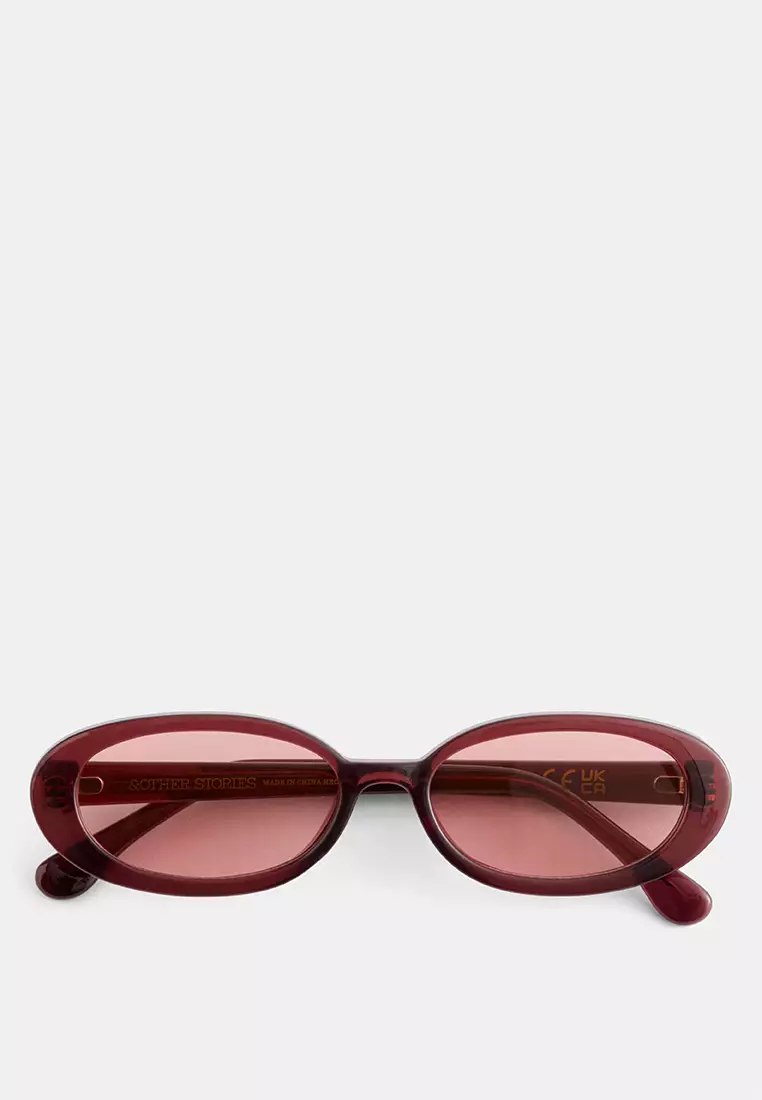 70% OFF Slim Oval-Frame Sunglasses