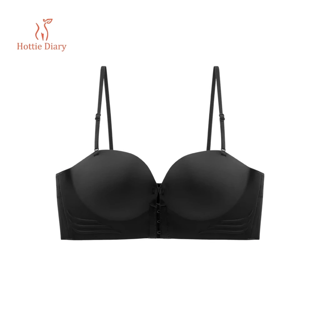 55% OFF [Hottie Diary] Solid-shaped bra, Large cup Front slit No underwire Seamless gather
