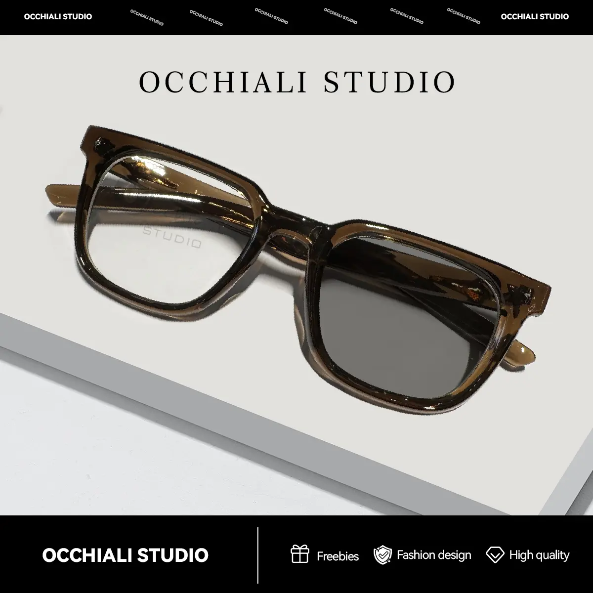 65% OFF【With Free Bag+Glass Cloth】Occhiali Studio  New Fashionable and 3 In 1 Personalized Anti Radiation Photochromic Eyeglasses Suitable for Men and Women's OSG26PP