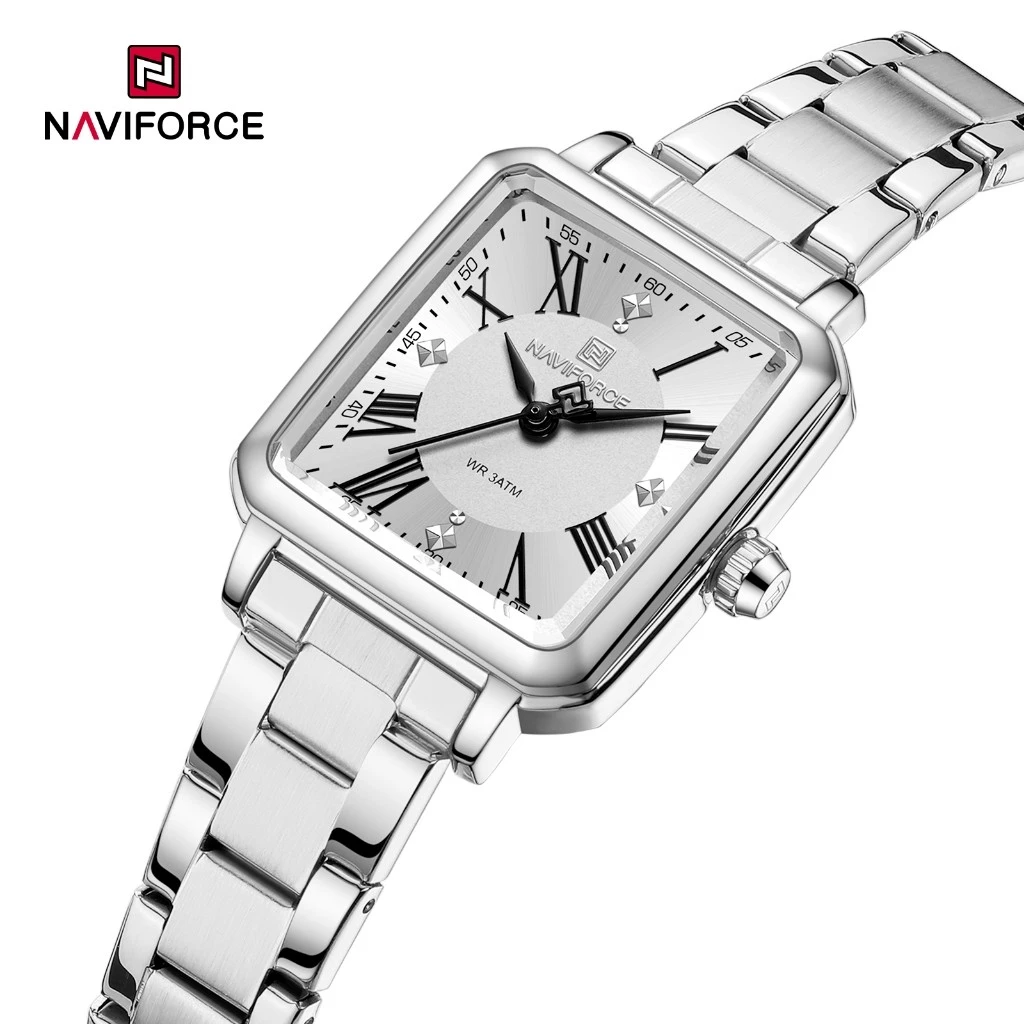 50% OFF NAVIFORCE 5065 igh Quality Women Quartz Watch Stainless Steel Strap Casual Elegant Waterproof Wristwatch