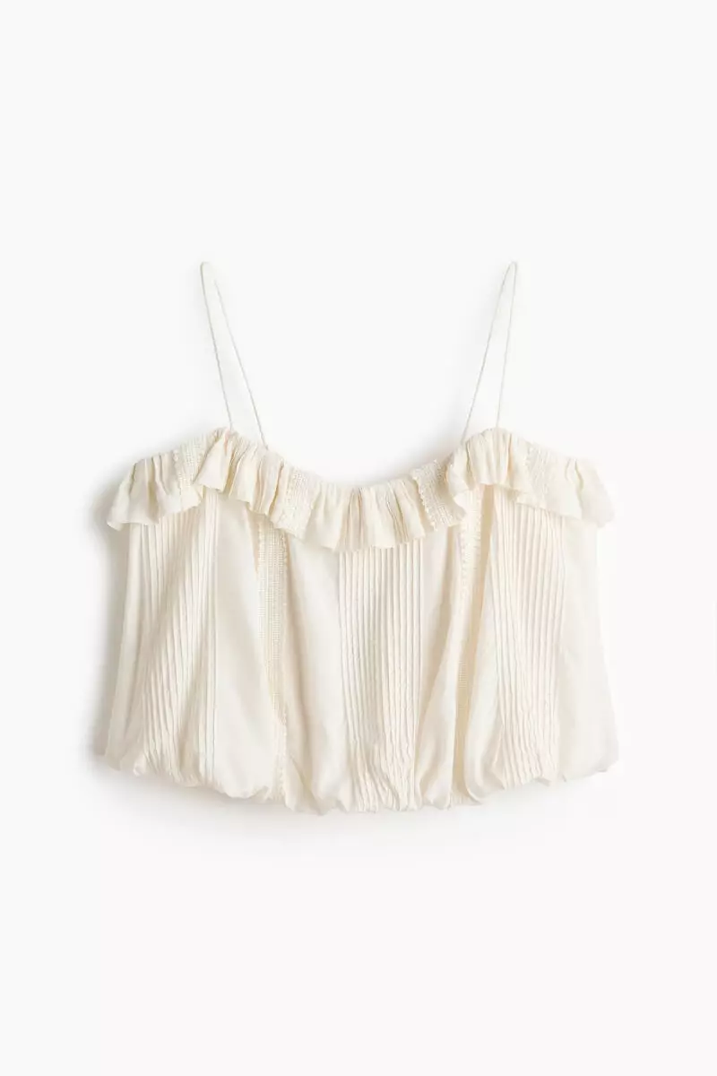 72% OFF Bubble-hem strappy top