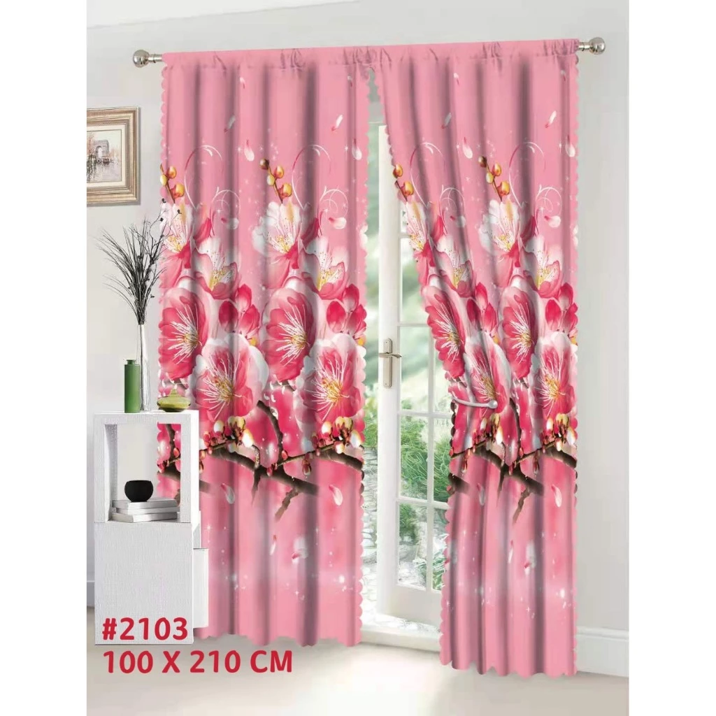 54% OFF New Curtain Sale for Window 100*210cm 1PC Home Decor Floral Star Print Kurtina