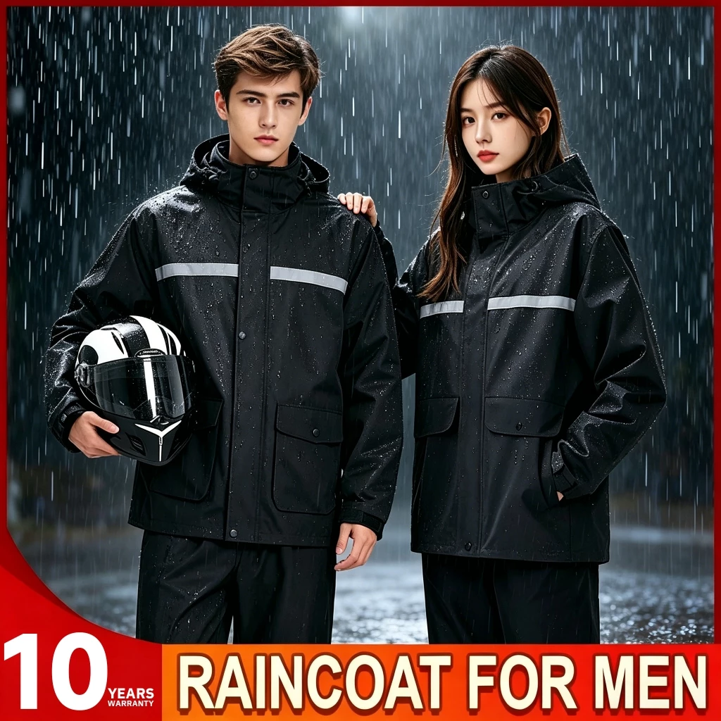 61% OFF Eone Home New Motorcycle Raincoat Double Layer Raincoat For Men Outdoor Waterproof Jacket Rainsuit