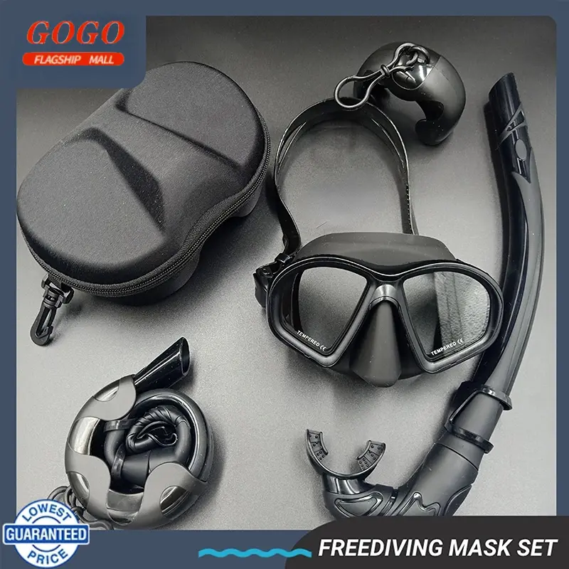 43% OFF Snorkeling Set For Adult Low Volume Diving Mask Snorkel Scuba Diving Goggles Tempered Glass
