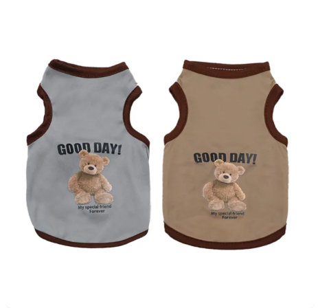 28% OFF Cartoon Bear Dog Clothes Cute Cotton Pet T-shirt Cats Vest for Puppy Small Medium Dogs cat clothes