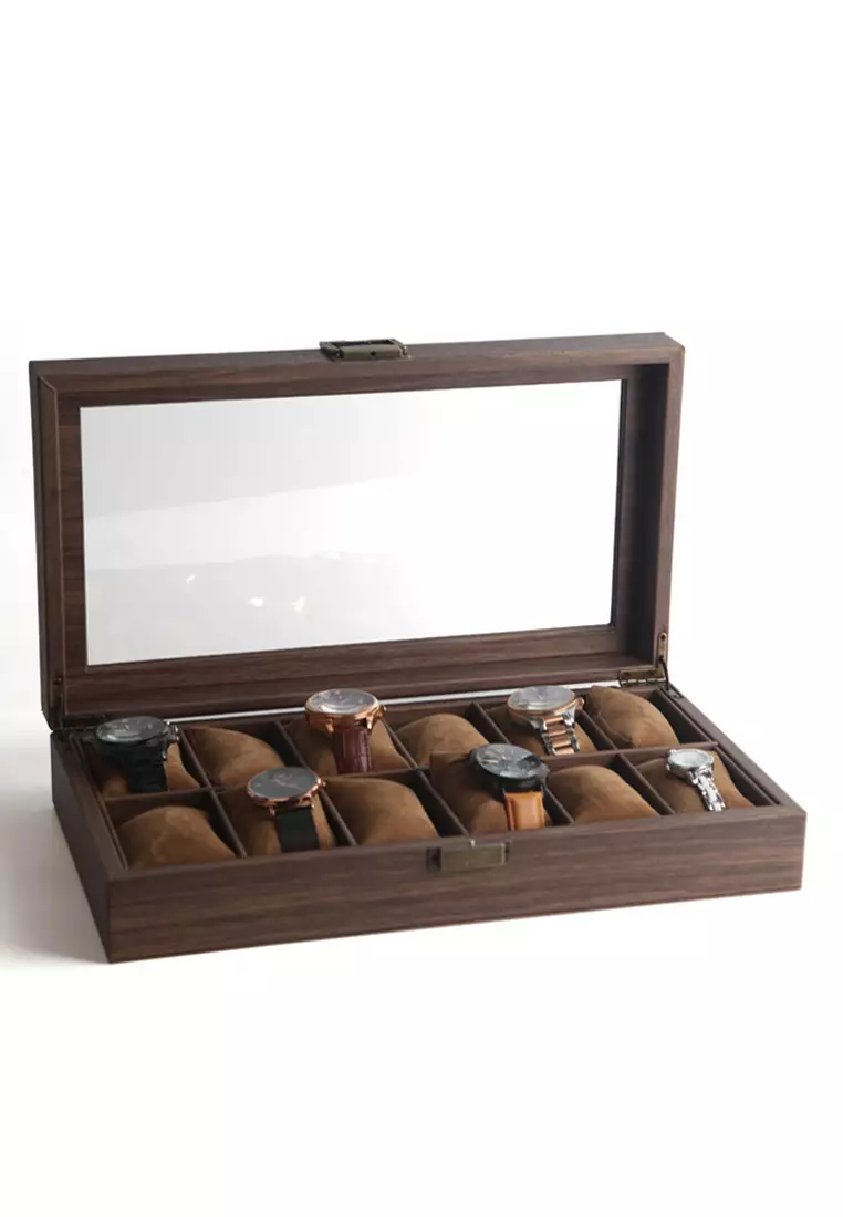 19% OFF Vintage Woodgrain Faux Leather Watch Storage Box CY-W12