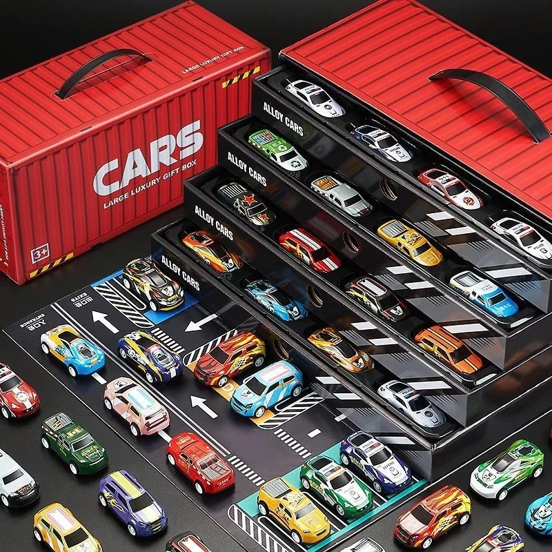 49% OFF 24 Mini Pull-Back Cars in Container Children Gift Box Set - Wholesale Boy Gift Item Inertia Toy Car