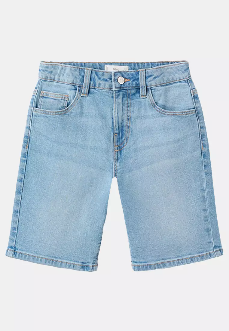 50% OFF Straight-Fit Denim Bermuda Shorts