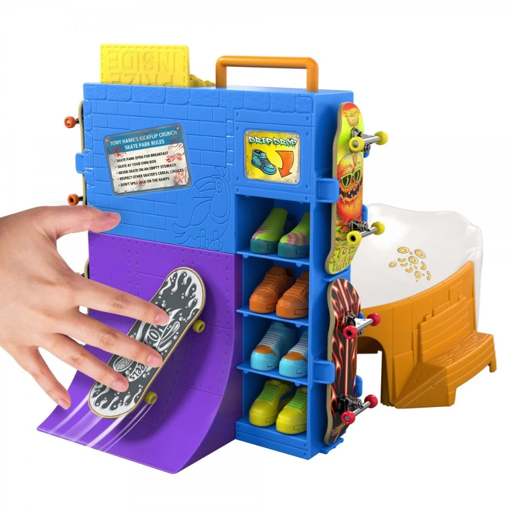50% OFF Hot Wheels Skate Fingerboard Tony Hawk Cereal Skate Bowl Kickflip Crunch Skate Park Playset