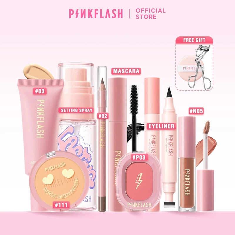 58% OFF PINKFLASH 10 PCS Beginner Face Makeup Set Full Face