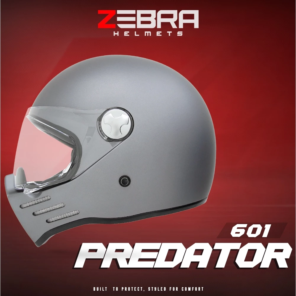 41% OFF ZEBRA 601 Predator Mono Color Full Face Single Visor Motorcycle Helmet