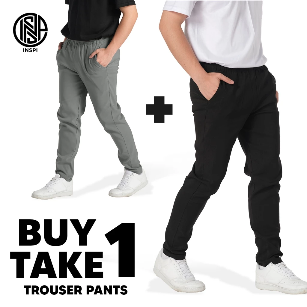 30% OFF INSPI BUY 1 TAKE 1 Trouser Pants for Men with Pockets & Drawstring Random Plain Pantalon for Women