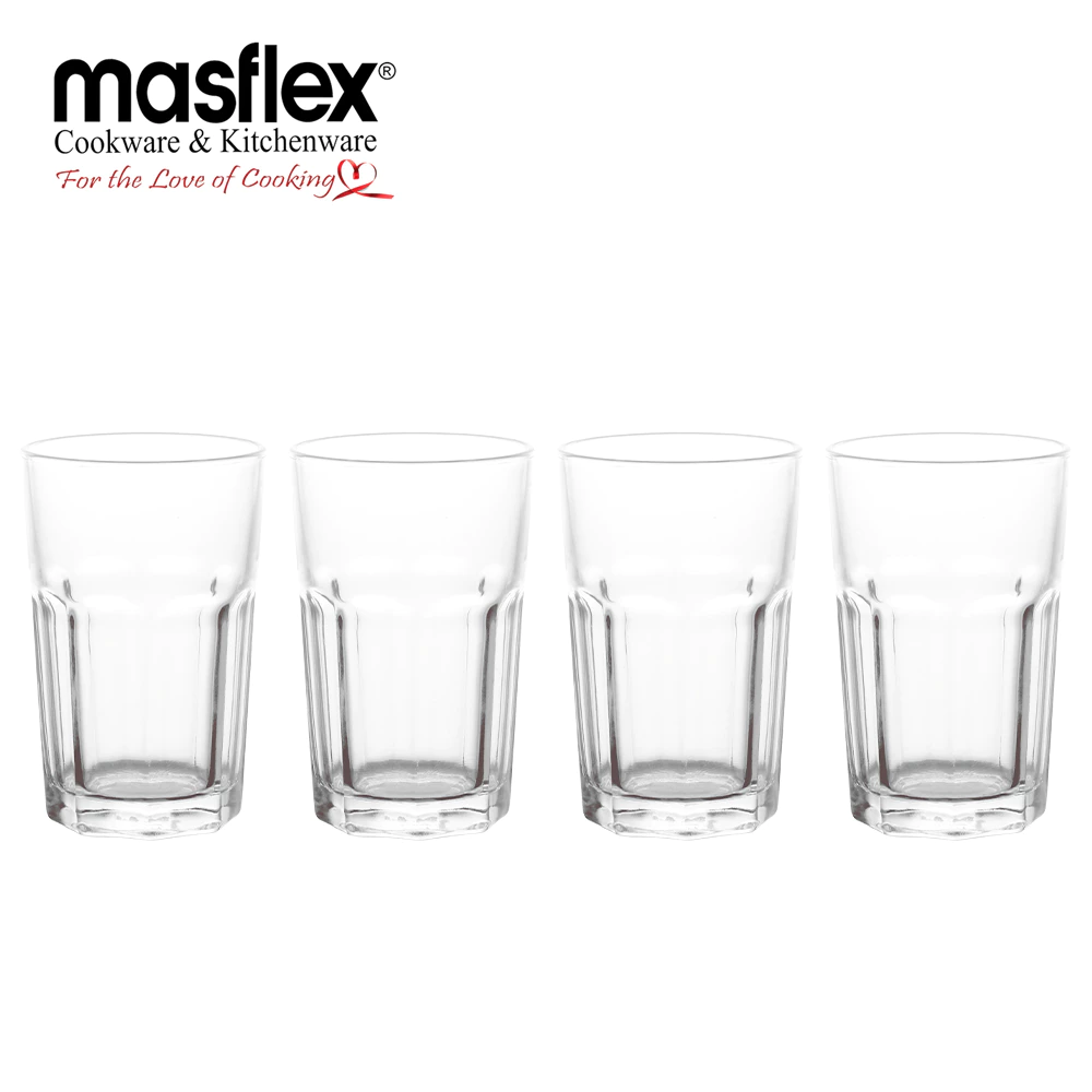 25% OFF MASFLEX 4 PIECE 15OZ GLASS TUMBLER