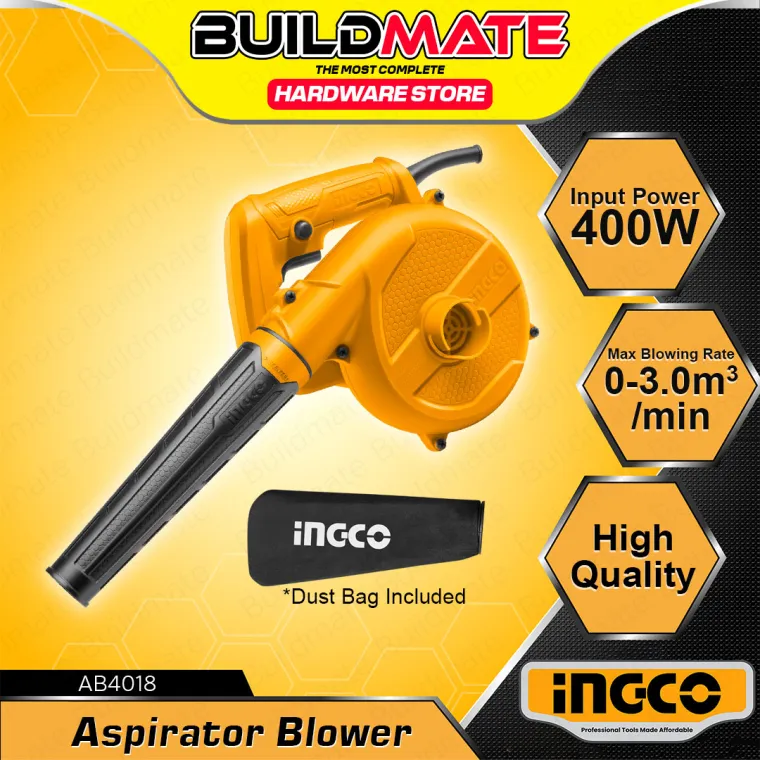 50% OFF BUILDMATE Ingco Electric Air Blower 400W - 650W Hand Operated Dust Cleaner with Dust Bag Blow Machine Power Tools - IPT
