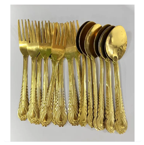 55% OFF 24pcs set Spoon and fork gold plated Set