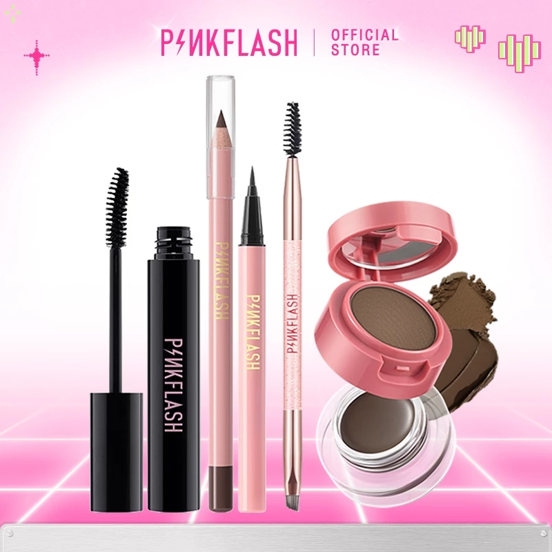 80% OFF PINKFLASH Cosmetics Eye Makeup Set Eyeliner Eyebrow Pencil Mascara Black Daily Use Waterproof Cruelty-Free