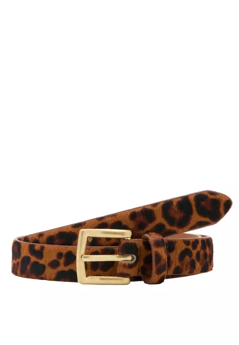 65% OFF Leopard Fur Leather Belt