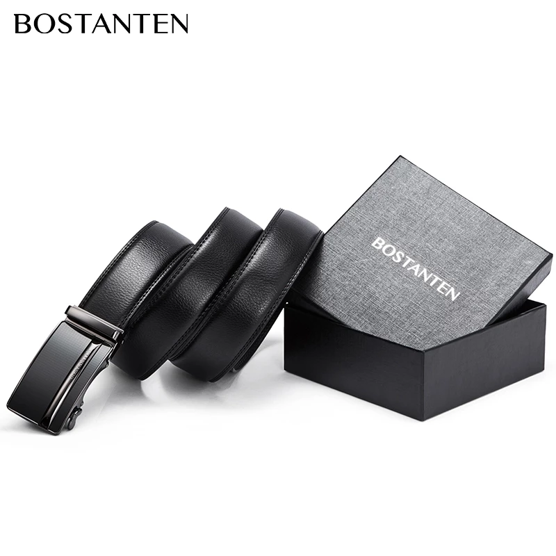 79% OFF BOSTANTEN Men's Genuine Cowhide Leather Belt + Send [beautiful gift box]- Black