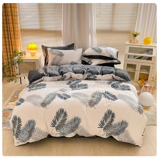 50% OFF JanieHome Full garterize Double Queen King Super 4in1 Bedsheet HighQuality Bedding Set Duvet Cover