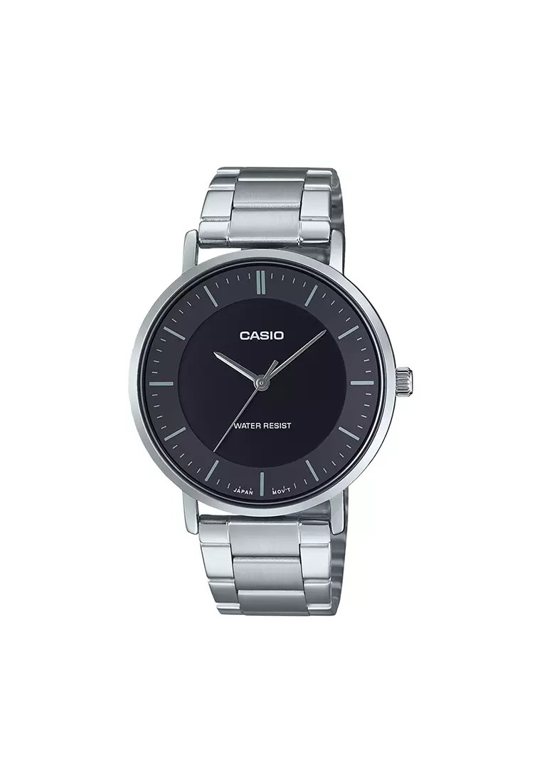55% OFF MTP-VT04D-1E Men Analog Watch Silver Stainless Steel Strap