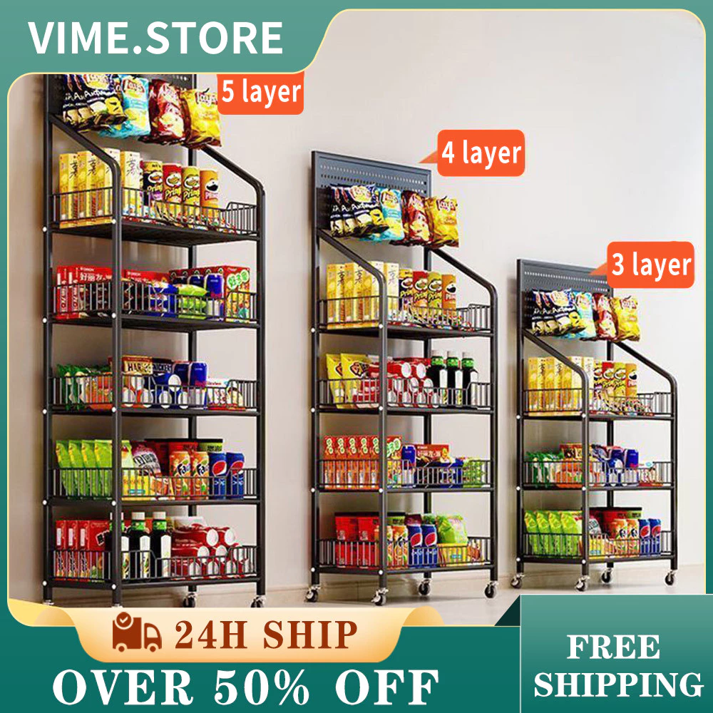 36% OFF Metal rack shelf heavy duty supermarket shelves Snack shelf 5 Layers Display Rack For Store Kitchen